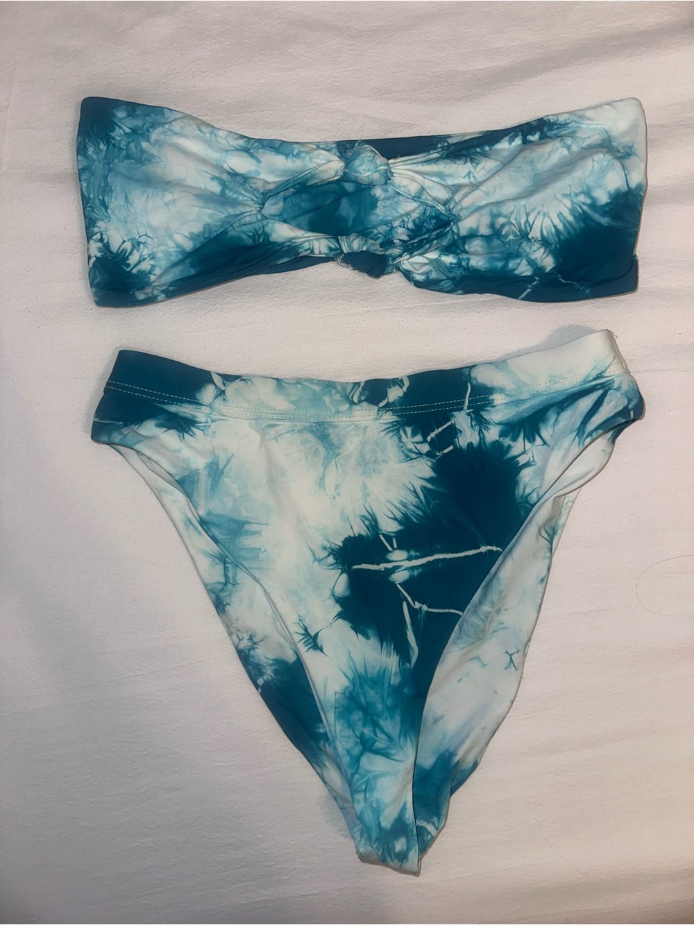 Dippin' Daisy's Blue and White Tie-Dye Bikini Bottom